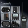 A collage of close-up images showcasing different angles and features of a Retevis RT86S walkie-talkie, with a full product shot on the right. Produktbild-Vorschau