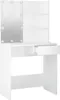 A white vanity table with a mirror and shelves, shown against a white background. Náhľad obrázku produktu