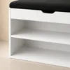 Biela skrinka na topánky s sedadlom LEVA, 60 x 30 x 47 cm Náhľad obrázku produktu 19