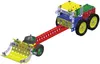 A 3D rendering of a construction vehicle toy made from building blocks. Produktbild-Vorschau