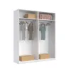 4-türiger Kleiderschrank Weiß Hochglanz / Matt – 1830 mm × Produktbild-Vorschau 2