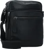 A black leather crossbody bag is shown against a white background. Anteprima dell’immagine prodotto