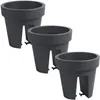 Three dark gray balcony planters are arranged in a staggered formation against a white background. Produktbild-Vorschau