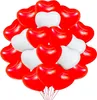 50x Herzballons Luftballons Ballons Luft, Helium - rot-weiß Produktbild-Vorschau 1