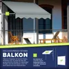 tillvex Balkonmarkise 400 cm Hellgrau Gelenkarm Markise Produktbild-Vorschau 3