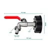 Adaptateur Sillar IBC 1/2 pouce en laiton avec robinet Voir les images du produit 4