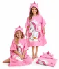 Strandtuch-Poncho für Kinder mit Kapuze - Einhorn Rosa, 150 Produktbild-Vorschau 1