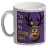 Weihnachten Glitzer-Kaffeebecher mit Rentier Motiv in Lila Produktbild-Vorschau 2