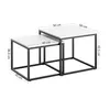 Two nesting coffee tables with dimensions indicated by measurement lines and text. Voir les images du produit