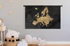 MuchoWow® Wandteppich Wandbehang Karte - Europa - Gold Produktbild-Vorschau 3