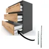 STIV Möbel | Kommode Grau Matt/Eiche Wotan 80x33,5x71,5 cm Produktbild-Vorschau 4