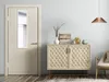 A modern interior scene with a door and a cabinet. Produktbild-Vorschau