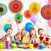 6 éventails en papier, décorations suspendues pour fêtes, Voir les images du produit 4