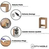 Collage of product features and details for a washing machine cabinet. Voir les images du produit