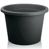 6X Blumentopf 34cm mit Untersetzer 30cm Pflanzkübel Grau Produktbild-Vorschau 2