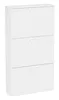 A white shoe cabinet with three flip-down drawers. Voir les images du produit