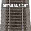 A close-up view of model train tracks, showing the ballast and sleepers in detail. Produktbild-Vorschau