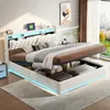 Čalúnená posteľ ProximaX 140 × 200 cm v béžovej farbe - Náhľad obrázku produktu 1