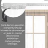 A close-up of a curtain rod with a curtain hanging on it, with text explaining how to attach the curtain. Náhled obrázku produktu