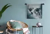 MuchoWow® Wandteppich Wandbehang Weltkarte - Blau - Produktbild-Vorschau 4