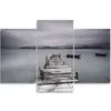 Triptychon auf leinwand winterlicher see 120x80 cm Feeby Produktbild-Vorschau 3