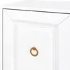 A close-up of a white sideboard with a gold ring pull handle. Anteprima dell’immagine prodotto