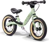 A light green Puky balance bike with black handlebars and seat, and tan tires, is shown against a white background. Produktbild-Vorschau