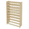 A wooden wine rack with multiple shelves for storing bottles. Produktbild-Vorschau