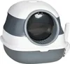 A white and gray enclosed cat litter box with a scoop attached to the side. Náhled obrázku produktu