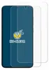 A product image showing two screen protectors for a smartphone, with a logo and text overlay. Produktbild-Vorschau