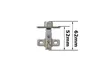 A product shot of a cabinet hinge with dimensions indicated. Produktbild-Vorschau