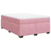 Boxspringbett mit Matratze Rosa 140x190 cm Samt Produktbild-Vorschau 1