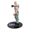 A side view of an action figure of Colonel Miles Quaritch from Avatar, holding a mug and standing on a display base. Produktbild-Vorschau