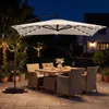 Parasol COSTWAY 250 cm z podstawą, oświetleniem LED i Podgląd zdjęcia produktu 2