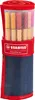 A rolled-up pen case containing multiple colored pens. Produktbild-Vorschau
