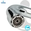 Close-up of a chrome faucet spout with a gray aerator. Produktbild-Vorschau