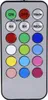 A remote control with various buttons for controlling lights. Produktbild-Vorschau
