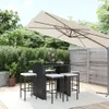 vidaXL 7-tlg. Gartenbar-Set mit Kissen Schwarz Poly Rattan Produktbild-Vorschau 2