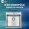 VBChome Edelstahl Einbauspüle 49x48x21 cm – Gebürsteter Produktbild-Vorschau 5