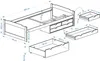 Bett mit Stauraum ANDREA Kiefer massiv weiss/natur 90x200 Produktbild-Vorschau 3