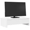 A white TV stand with a black monitor on top, presented on a white background. Anteprima dell’immagine prodotto