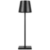 A black table lamp with a conical shade and a square base, shown against a white background. Produktbild-Vorschau