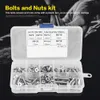 A plastic box containing various bolts and nuts, with text overlay describing the product. Anteprima dell’immagine prodotto