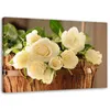 Leinwandbild gelbe und weiße rosen 100x70 cm Feeby beige Produktbild-Vorschau 1