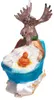 A Christmas ornament of a moose sitting in a bathtub with a rubber duck. Voir les images du produit