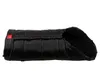 A black sleeping bag is shown lying horizontally against a white background. Produktbild-Vorschau