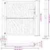 Diagrams showing the dimensions of a black steel garden gate with trace design. Podgląd zdjęcia produktu
