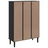 Bücherschrank SENJA Rattan-Look Schwarz 90x35x130cm Produktbild-Vorschau 8