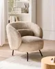 BELIANI Sessel Taupe aus Bouclé Stoff Schwarze Beine Produktbild-Vorschau 2