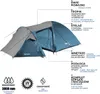 Nc6012 Tenda Da Campeggio Trekker Grigio-Blu Nils Camp Anteprima dell’immagine prodotto 6